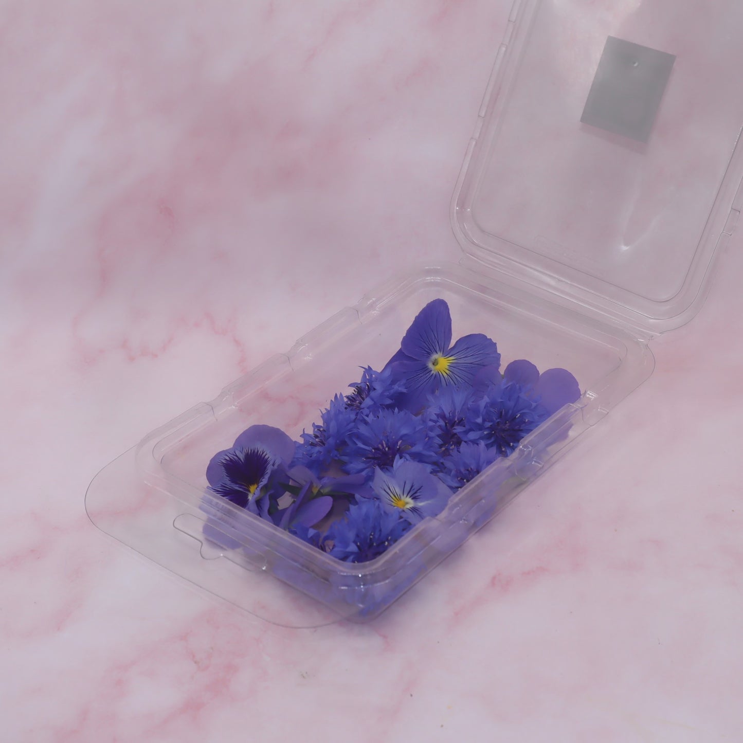 Roze blauwe eetbare bloemen mix. Gender reveal, baby, babyshower