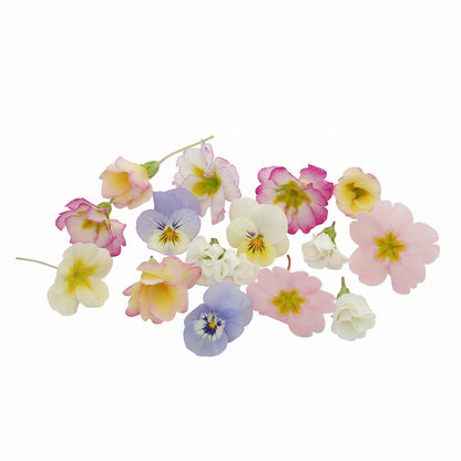 Pastel, zachte kleuren eetbare bloemen