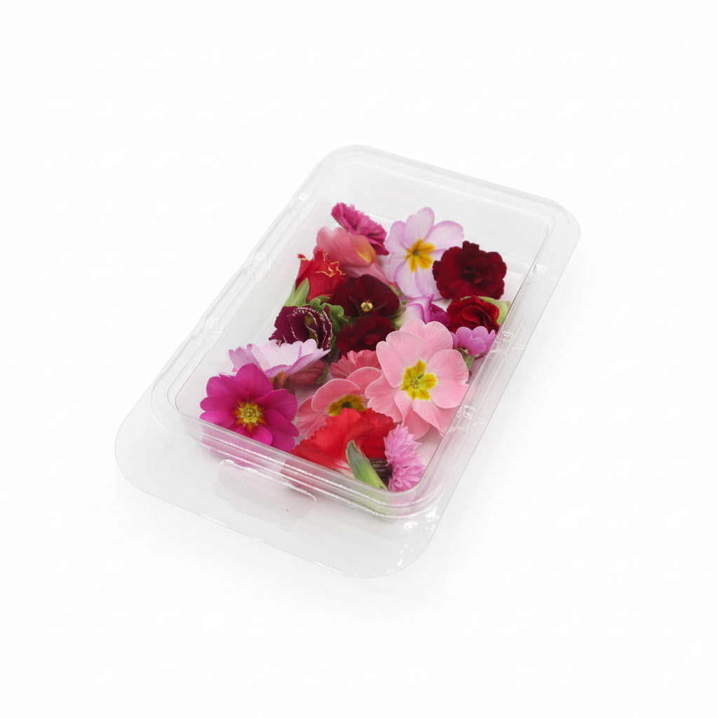 liefdes mix , valentijn eetbare bloemen. rood en roze