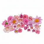 Roze eetbare bloemen mix. Romantische mix. lichtroze en donkerroze. Floral Delight