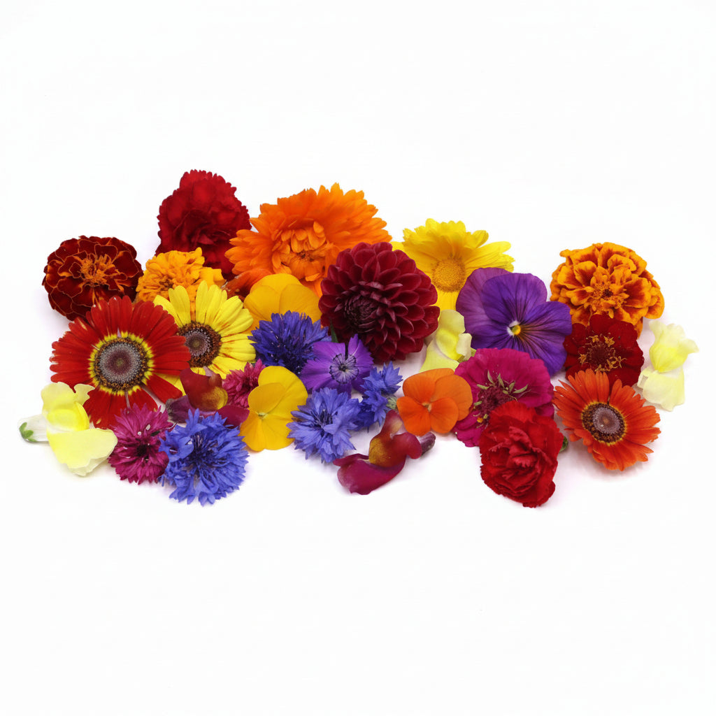 tropsiche mix. Felle eetbare bloemen. Cocktail, sweettable, zomers