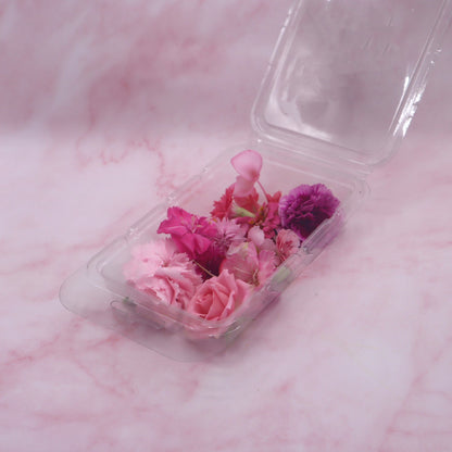 Roze eetbare bloemen mix. Romantische mix. lichtroze en donkerroze. 